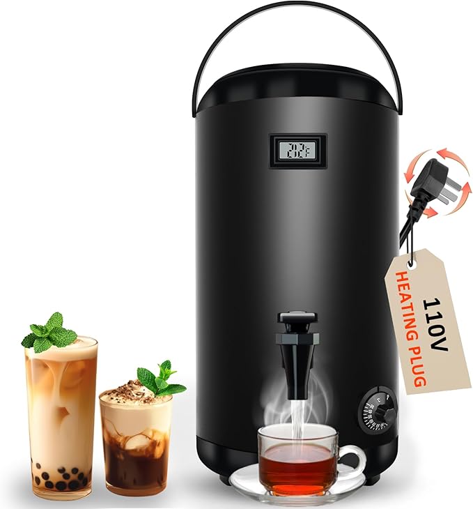 Hijolla Insulated Beverage Dispenser with Heating Drink Dispenser, Electric Heating Beverage Dispenser-75 Cup Hot&Cold wat...