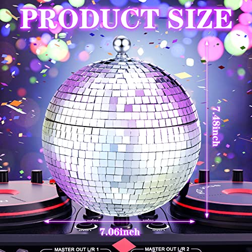 Hoolerry 2L Disco Ball Ice Bucket for Cocktail Bar Retro 70s Barware Mirror Silver Disco Beverage Vase Bowl Drink Barrel D...