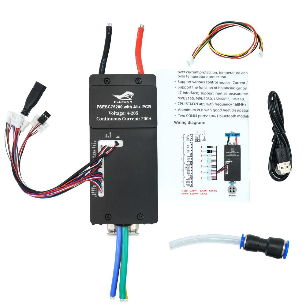 FLIPSKY 75200 FOC 84V High Current Single ESC with Water Cooling Enclosure for Electric Skateboard/Scooter/Ebike Speed Controller