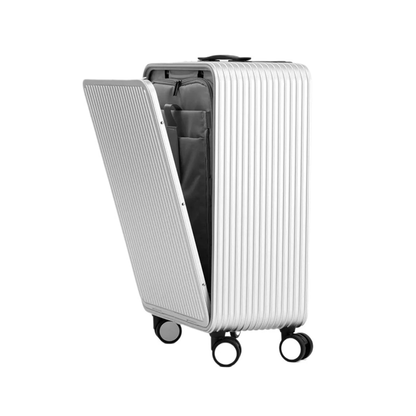 MUdson Trunk Suitcase 17""20""24 Inch Men's All Aluminum Magnesium Alloy Trolley Case Front Opening Boarding Box Rolling Luggage Durable (Color : NO-3, Size : 17"")