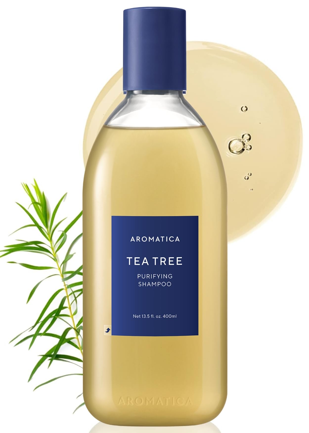 AROMATICA Clarifying Tea Tree Shampoo, Organic Tea Tree Oil, Natural, Dandruff, and Itchy Scalp Care, scalp exfoliator, for Men