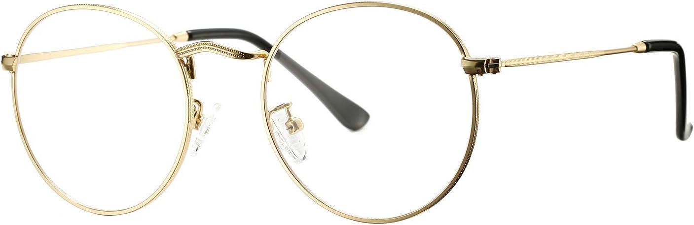 Pro Acme Classic Round Metal Clear Lens Glasses Frame Unisex Circle Eyeglasses