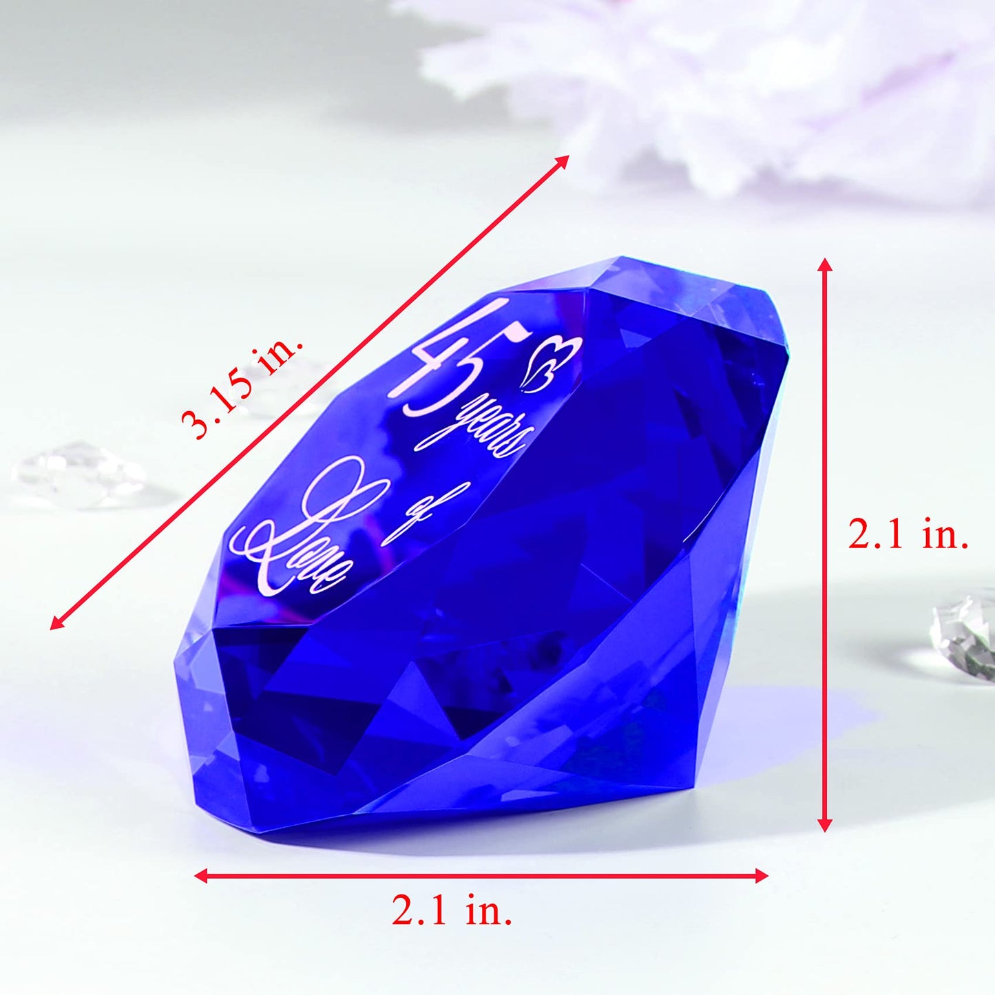YWHL 45th Wedding Anniversary Sapphire Gift for Couple, 45 Years of Love Sapphire Wedding Keepsake for Parents