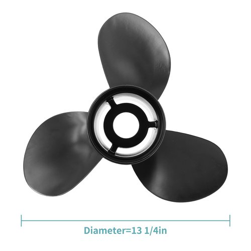 Dokili Upgrade Aluminum Boat Propeller 48-77344A45 for Mercury Outboard Engine 40-140HP 13-1/4x17 Pitch 15-Spline Tooth, RH, Hub Kits Included