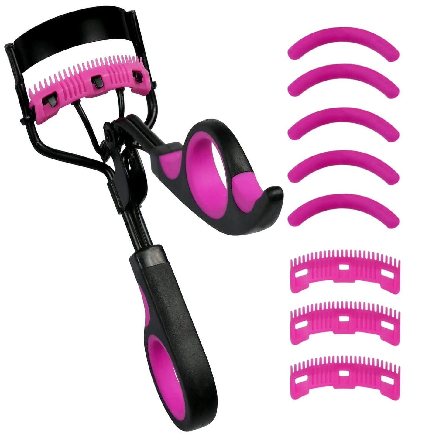 Eyelash Curlers with Comb IMMER LIEBEN Lash Curler with 5 Replacement Refills, 3 Combs, 10 Seconds Curl and Lifted Lashes Black