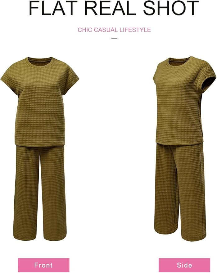 SHEWIN Womens Two Piece Fall Outfits Sweatsuits Casual Pullover Tops and Wide Leg Sweatpant Lounge Sets
