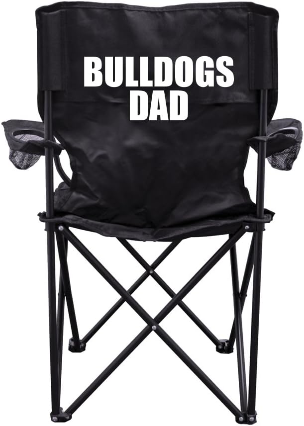 VictoryStore Outdoor Camping Chair - Bulldogs Dad Black Folding Camping Chair with Carry Bag