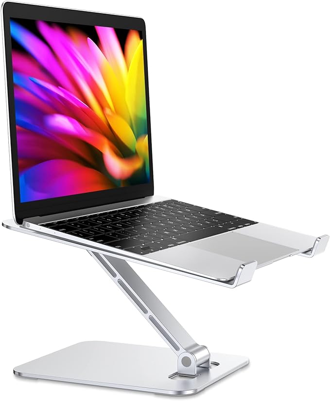 RIWUCT Foldable Laptop Stand, Height Adjustable Ergonomic Computer Stand for Desk, Aluminum Portable Laptop Lecterns Riser...