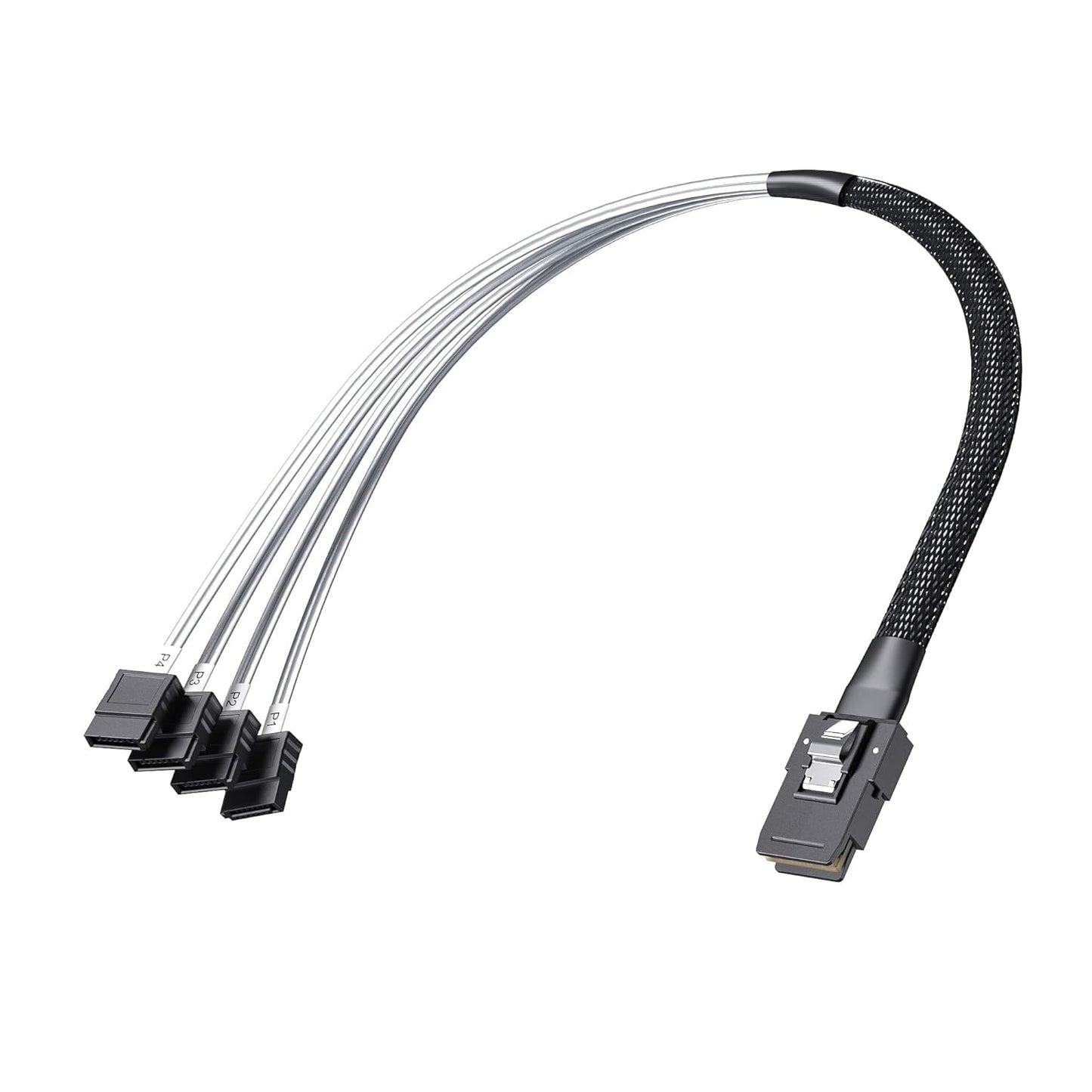 Ipolex Mini Sas Sff-8087 To 4Xsata Internal Forward Breakout Cable, Compatible With Raid Controllers, Hba, Servers & Storage Sys