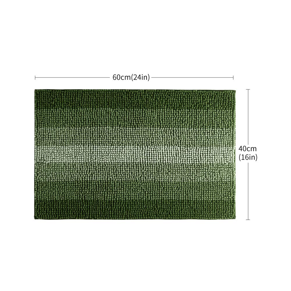 COSY HOMEER 24x17 Inch Bath Rugs Made of 100% Polyester Extra Soft and Non Slip Bathroom Mats Specialized in Machine Washable and Water Absorbent Shower Mat,Green