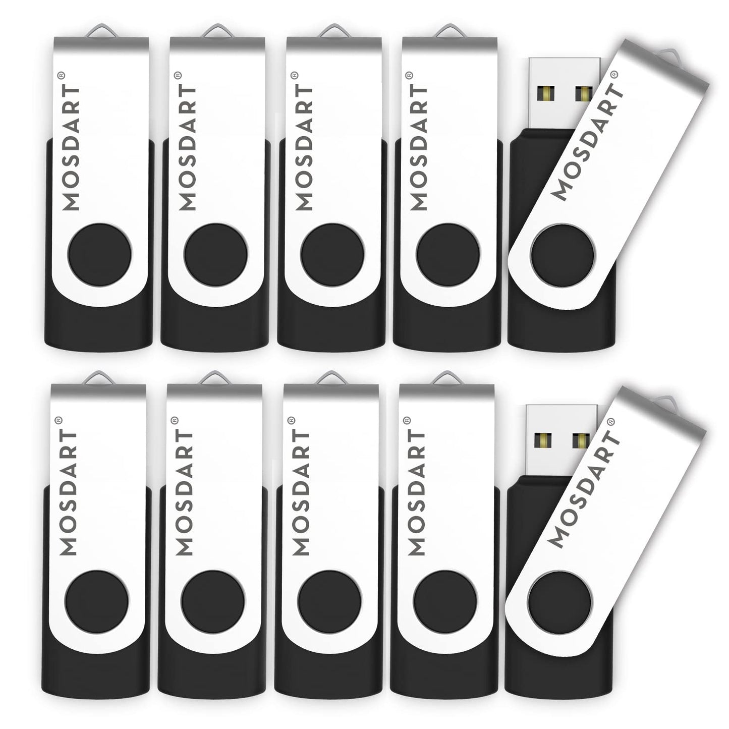 Mosdart Usb2.0 128Mb(Not 128Gb) Flash Drive, Swivel Design With Led Indicator, Keychain Loop, Fat32 Memory Stick For Data Storag