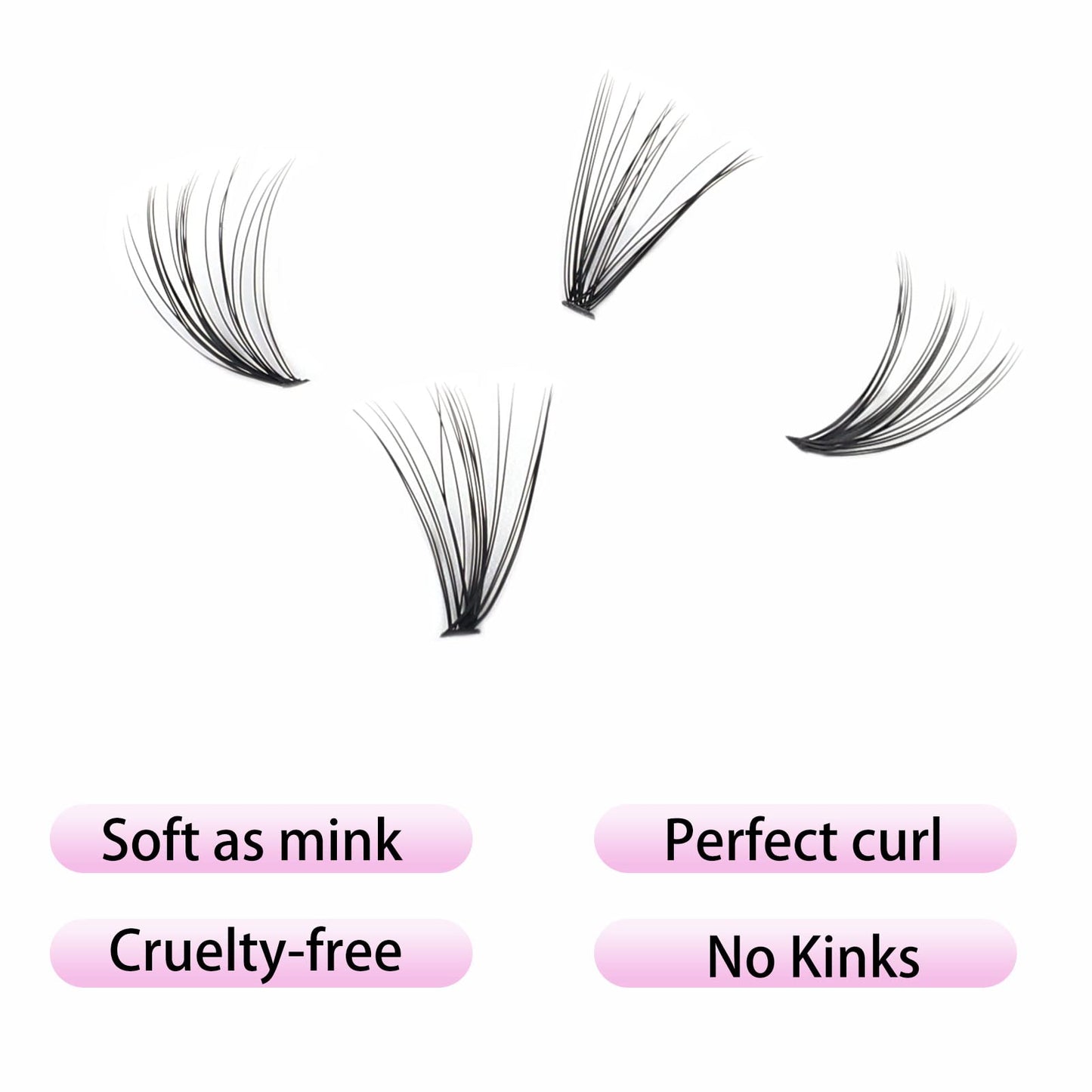Eyelash Clusters LAUBESS Lash Clusters Individual Lashes Cluster Eyelash Extensions DIY at Home Waterproof Cluster Lashes (20D-D