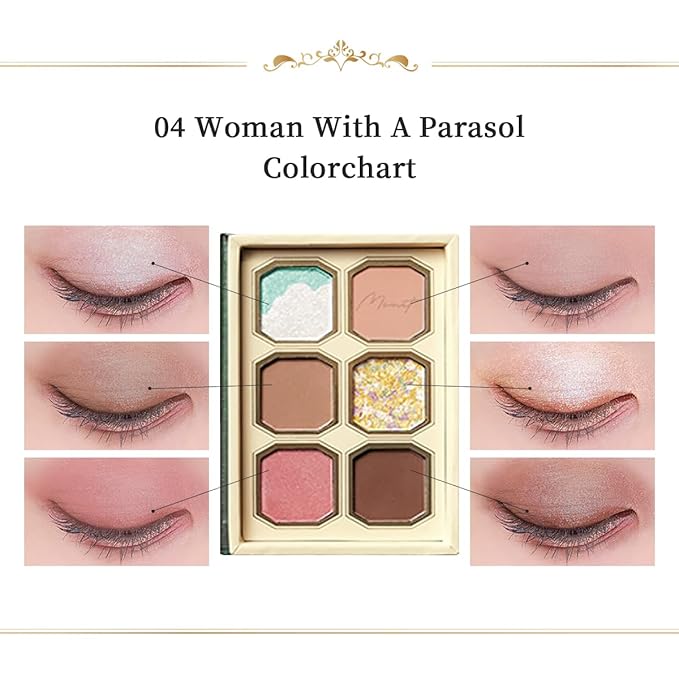 MilleFee Painting Eyeshadow Palette (04 Woman With A Parasol) Cool Light, Cruelty-Free, Smudge-Proof