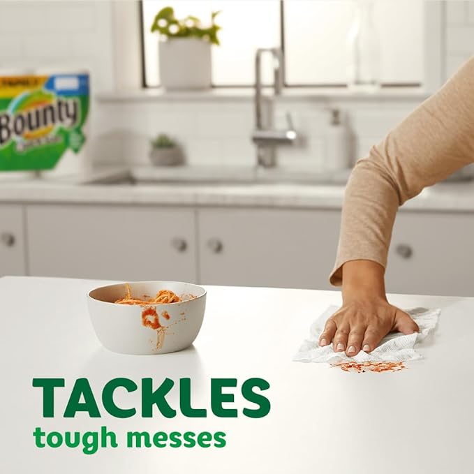 Bounty Quick Size Paper Towels, White, 8 Family Rolls = 20 Regular Rolls (Packaging May Vary)