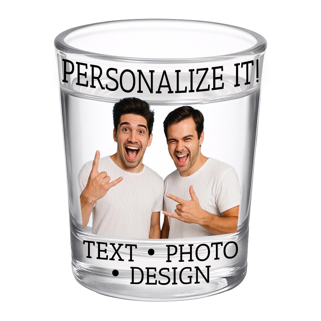 Groomsmen Custom Shot Glass 2.5oz, Picture Wedding Party Gift, Personalized Best Man or Officiant Glass, Custom Printed Photo Groomsman, Bachelor Party