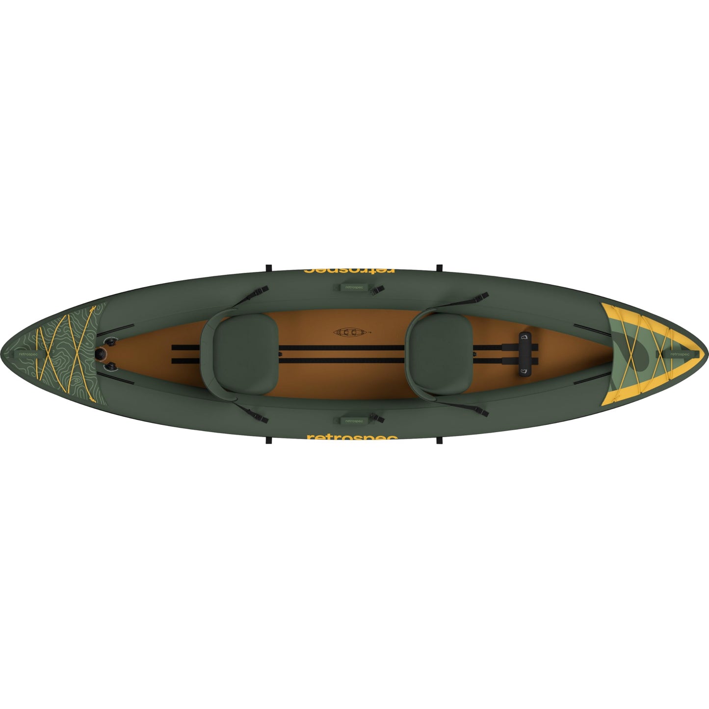 Retrospec Coaster Tandem Inflatable Kayak - 2 Person Inflatable Kayak for Adults, 440lb Weight Capacity, Puncture Resistant, Lightweight 2 Person Kayak with Adjustable Seats Paddle & Pump
