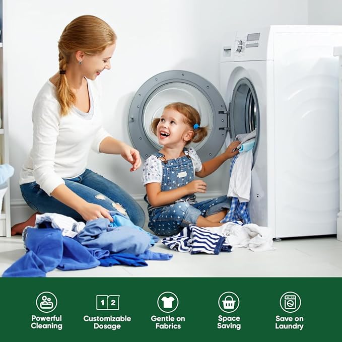 AIDEA Laundry Detergent Sheets, Fresh Scent-(100 Loads) 50 Sheets, Laundry Sheet Detergent, No Plastic Jug, Lightweight & Easy To Use For Travel, Apartments, Dorms