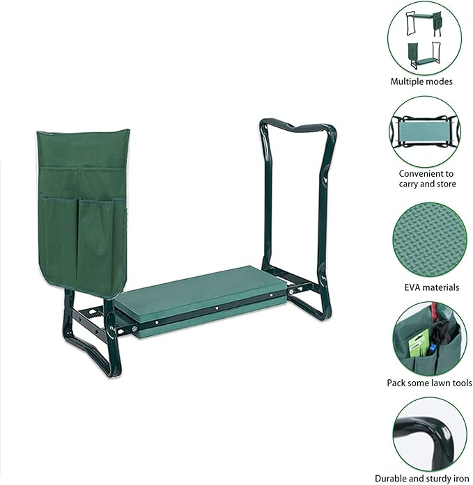 TJHSM Multifunctional Garden Kneeler & Seat - Heavy Duty Folding Kneeling Bench with Handles, Ideal for Gardening and Sitting - Perfect Garden Stool for Seniors Women