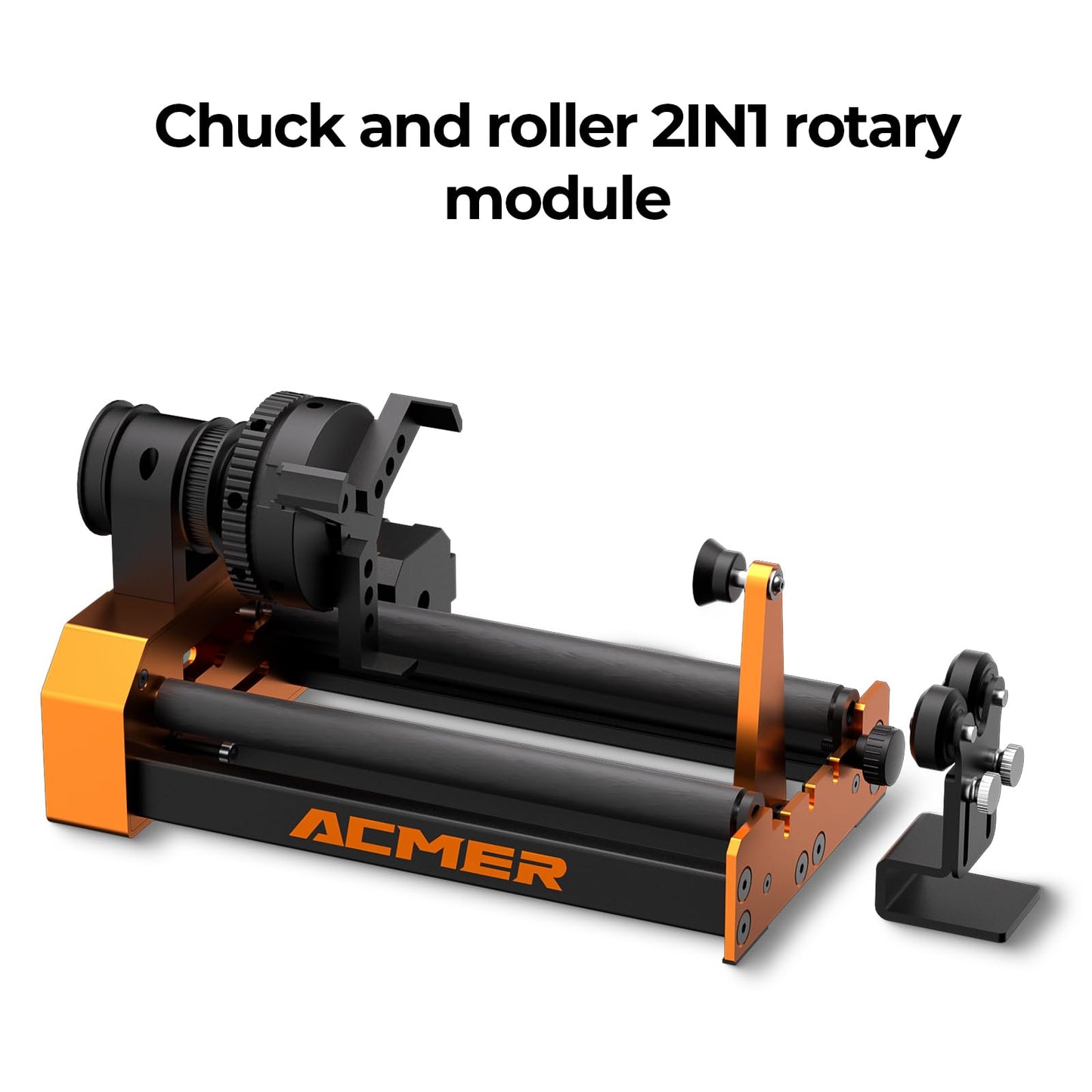 ACMER M4 Laser Rotary Roller, Laser Engraver Y-axis Rotary 360° Roller with 3-150mm Engraving Space for Engraving Cylindrical Objects, Ring, Suitable for ACMER P2, P1 and Most Laser Engraver