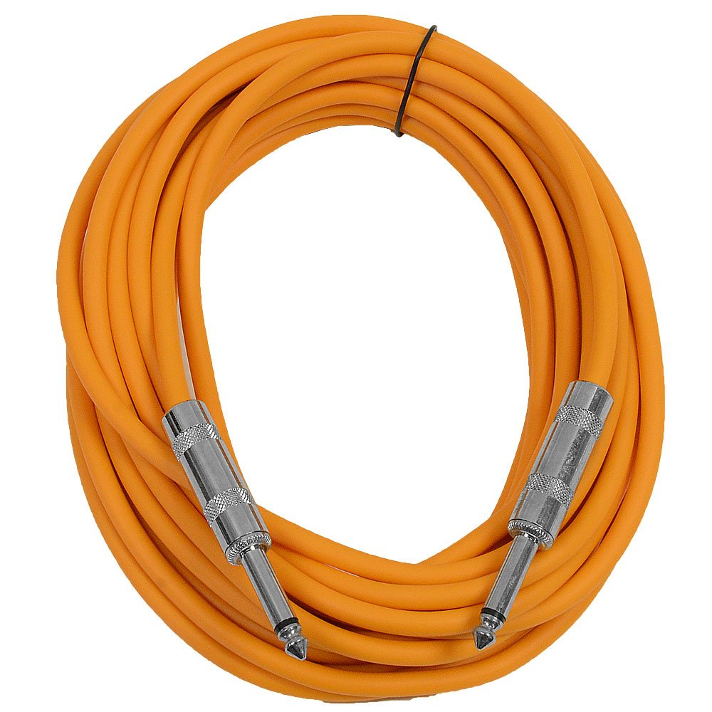 Seismic Audio - Sastsx-25 (6 Pack) - 25 Foot Ts 1/4 Guitar, Instrument, Or Patch Cables Orange