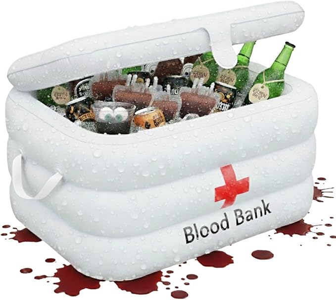 ArtCreativity Inflatable Blood Bank Cooler - Hospital-Themed Drink & Snack Holder, Nurse Graduation Party Decorations, Hal...