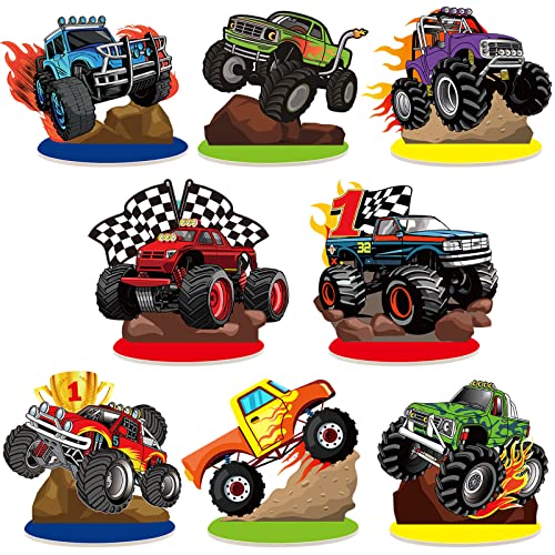 Namalu 16 Pcs Truck Table Decorations Centerpiece for Birthday Party Tables Decorations Blaze Wheels Table Ornaments for B...