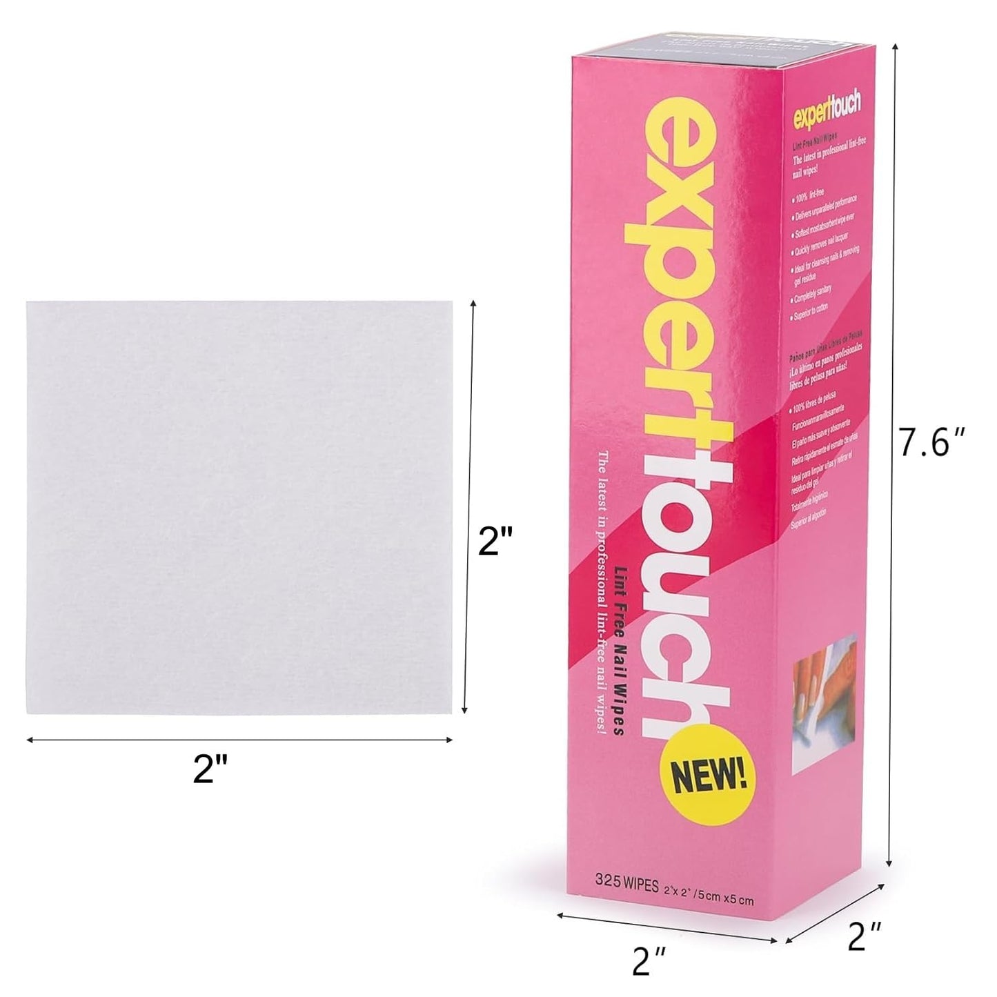 BTYMS 650 Pcs Lint Free Nail Wipes, 2 x 2 Nail Polish Removers Cotton Pads