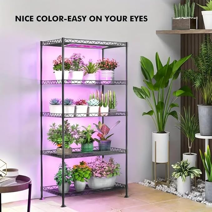Under Cabinet Grow Light, 616 LEDs Plant Grow Lights for Shelf, with 3/9/12H Timer, 43W Full Spectrum Led Grow Light, 10 Dimmable Levels, for Seedling, Veg, Succulents -4PCS
