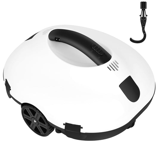 TCEUMIK 130 Mins Runtime Cordless Robotic Pool Cleaner Portable Lightweight Automatic Vacuum Self-Parking 5200mAH Fast Charging Powerful for Above-Ground Swimming Pool up to 861Sq.ft (White)