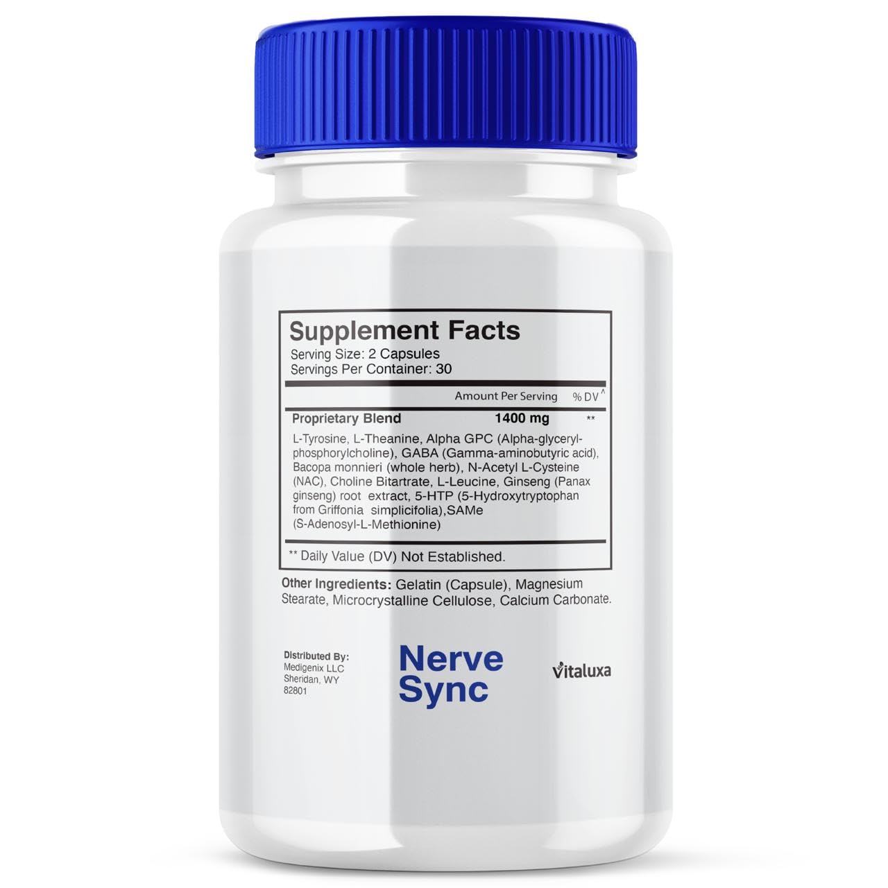 Nerve Sync Capsules, NerveSync Pills for Neuropathy Brain Health Support Supplement with Premium Blend Vitamins, Nerve Health Function All Natural Maximum Strength Wellness Reviews (60 Capsules)