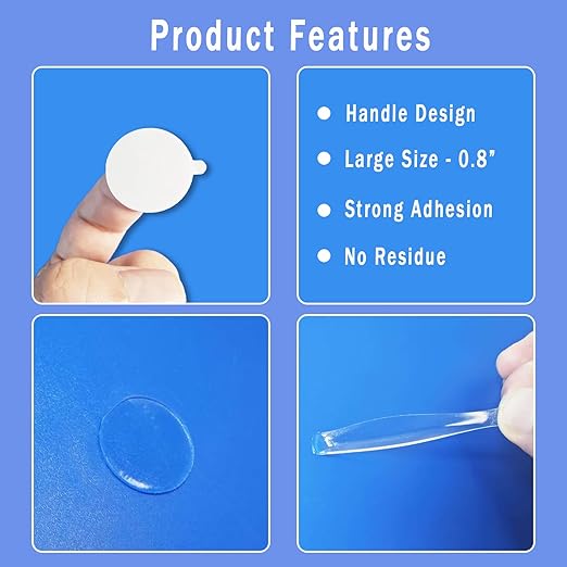 384 PCS Sticky Tack Dots Easy to Peel, 0.79" Strong Mounting Tape Double Sided, Removable Sticky Putty Glue for Museum Putty, Wall Hanging, Crafts, Poster, Balloons Decoration