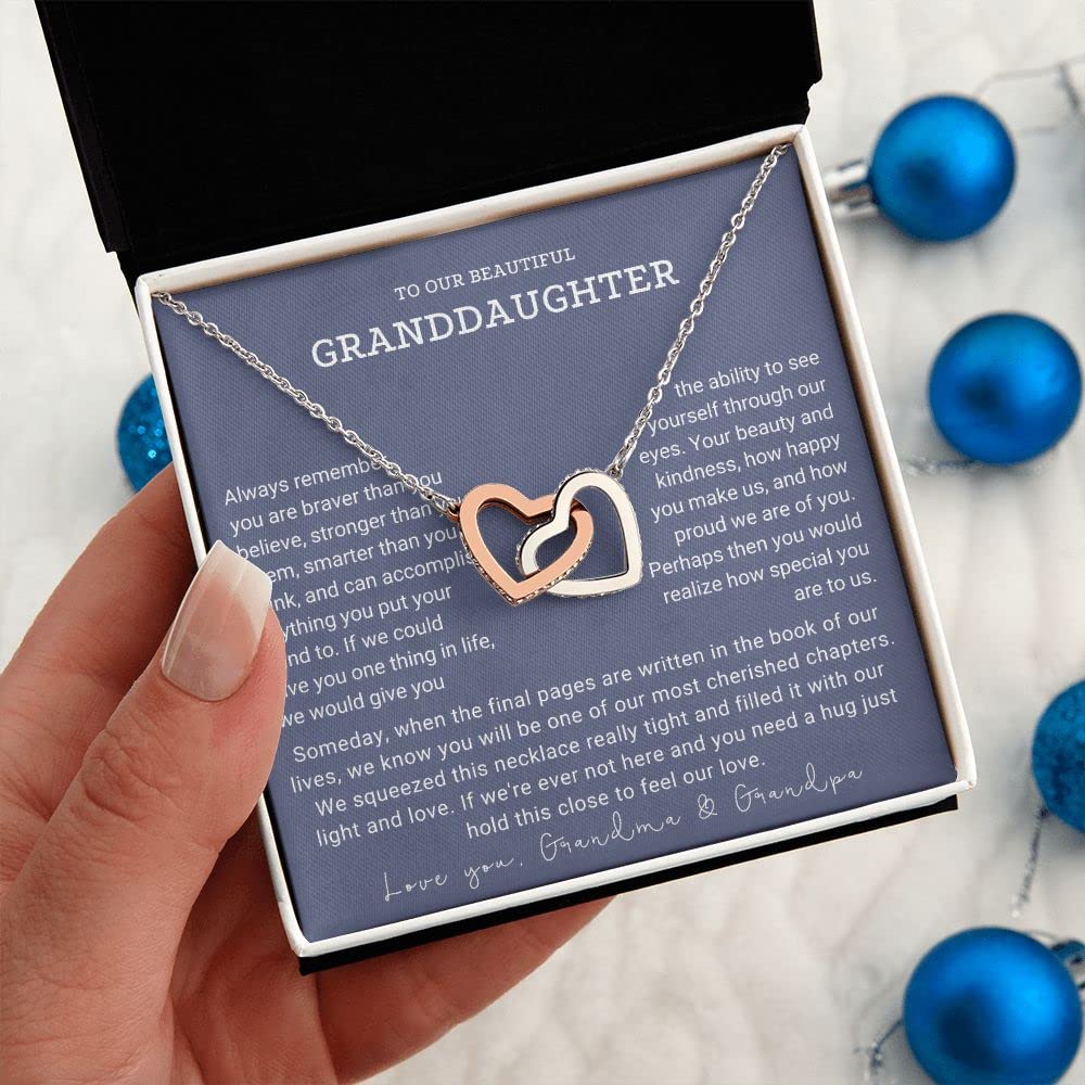 GLAVICY To Our Granddaughter Necklace, Granddaughter Necklace From Grandparents, Granddaughter Gifts From Grandma And Grandpa, Graduation Gift, Surprise Christmas, Happy Birthday Message Card #6
