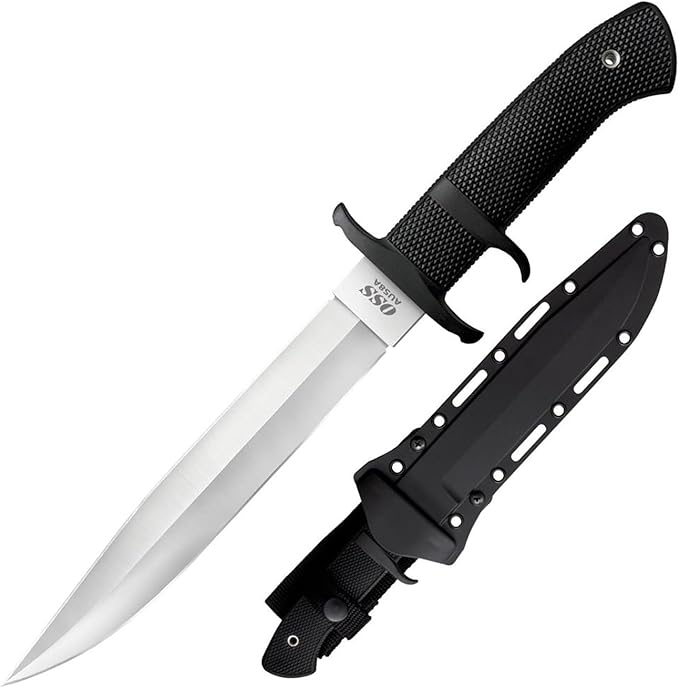 COLD STEEL OSS 8.25" Japanese AUS8A Clip Point Blade 5.125" Kray-Ex Handle Tactical Outdoor Hunting Fixed Blade Knife w/Se...