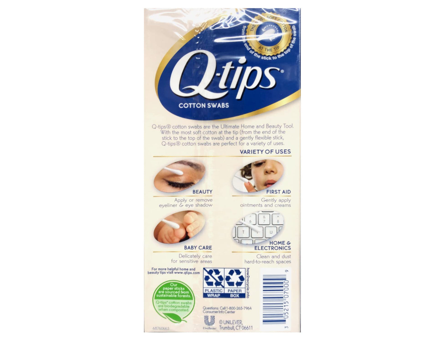 Q-tips Cotton Swabs 170 Count (Pack of 4) Total 680 Swabs
