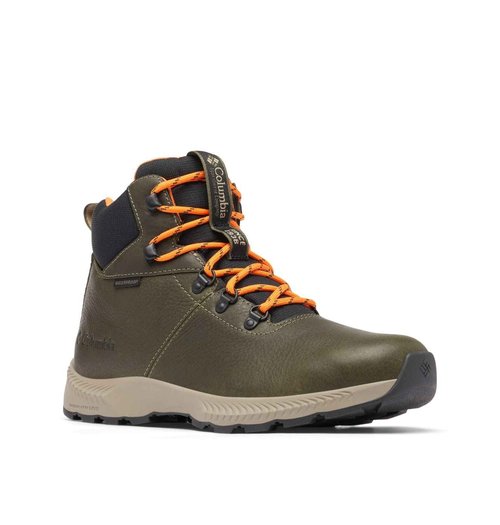 Columbia Men's Landroamer Explorer Waterproof, Peatmoss/Bright Orange, 14