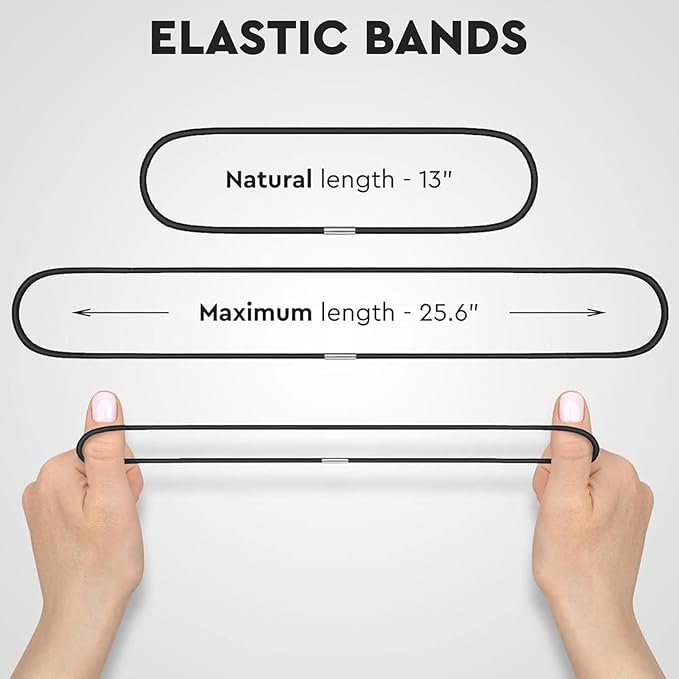 Trash Can Rubber Bands Set of 6 - Elastic Garbage Can Bands with Metal Connector, Fits 13 to 33 Gallon Trash Bags - Gripper Trash Can Bands for Waste Baskets, Multicolored