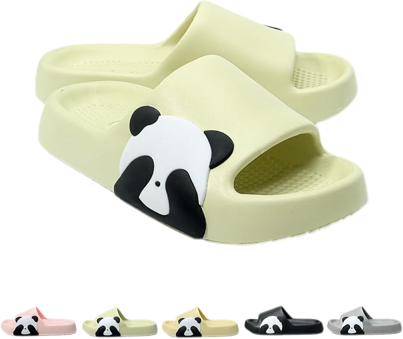 NTRUEML Panda Slippers - Cute Cartoon Indoor Outdoor Wear for Couples - EVA Bathroom Slippers