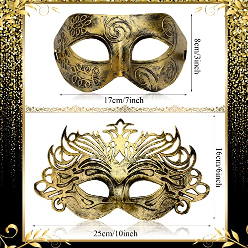 Yunsailing 15 Pcs Masquerade Masks Venetian Antique Masks with Strap for Women Men Carnival Prom Party