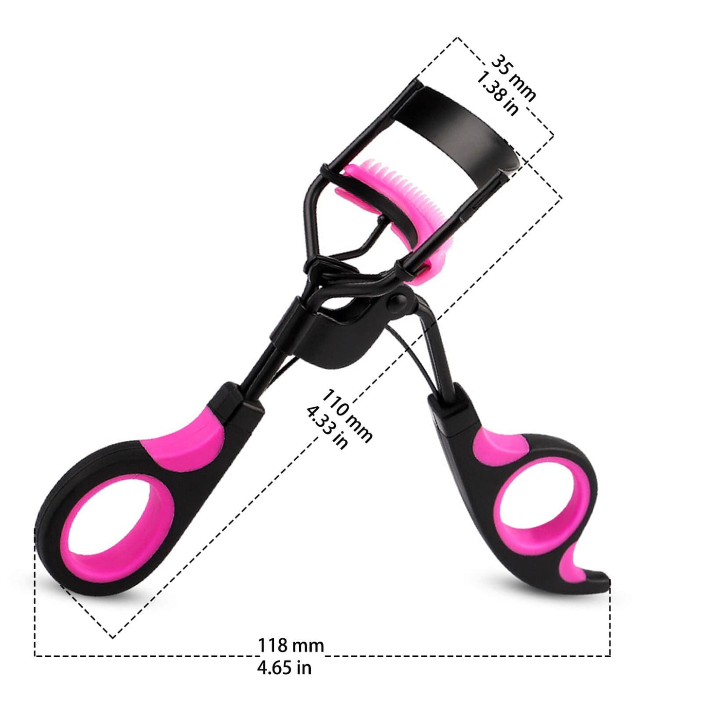 Eyelash Curlers with Comb IMMER LIEBEN Lash Curler with 5 Replacement Refills, 3 Combs, 10 Seconds Curl and Lifted Lashes Black