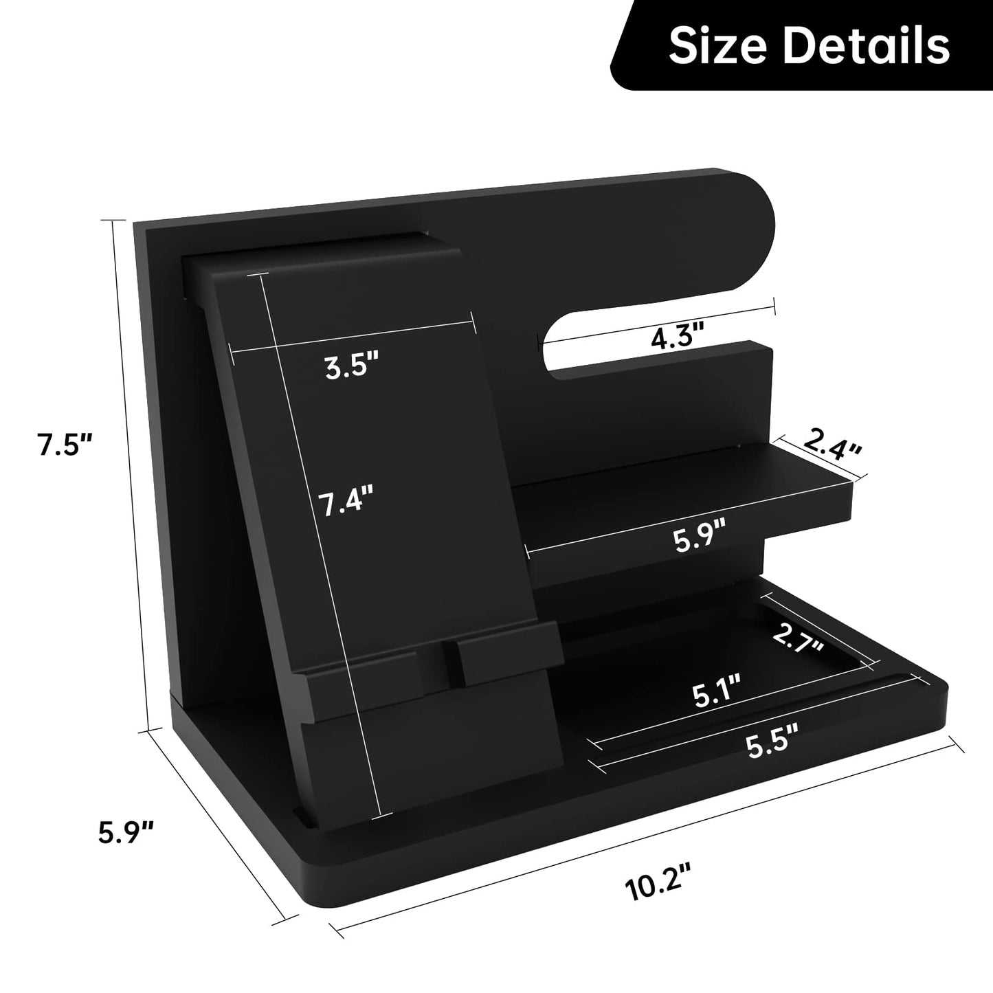 Iswabard Gifts for Men Desk Organizer Wooden Phone Docking Station Key Wallet Holder Watch Organizer Men Birthday Gifts for Dad Birthday Gift Nightstand Organizer