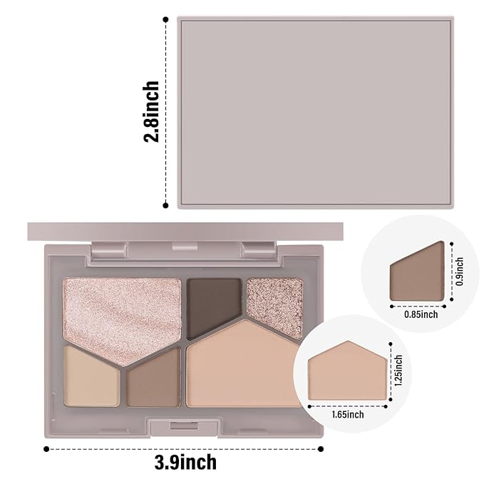 Boobeen 6 Colors Nude Eyeshadow Palette, Matte Shimmer Eyeshadow Makeup Palette for Neutral Smokey Bronze Eye Makeup