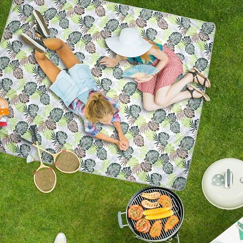 Hi Space Picnic Blankets Extra Large 80''x60'' Picnic Mat Waterproof Foldable Beach Picnic Blanket Washable Park Blanket O...