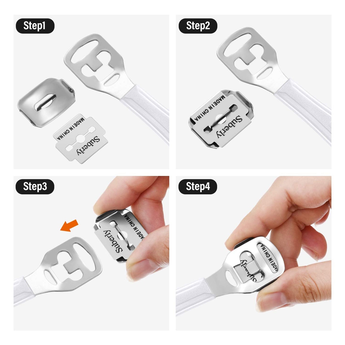 24 Pieces Callus Shaver Sets, 20 Replacement Slices Blades 2 Callus Shavers Stainless Steel and 2 Foot File Heads Foot Care Tool