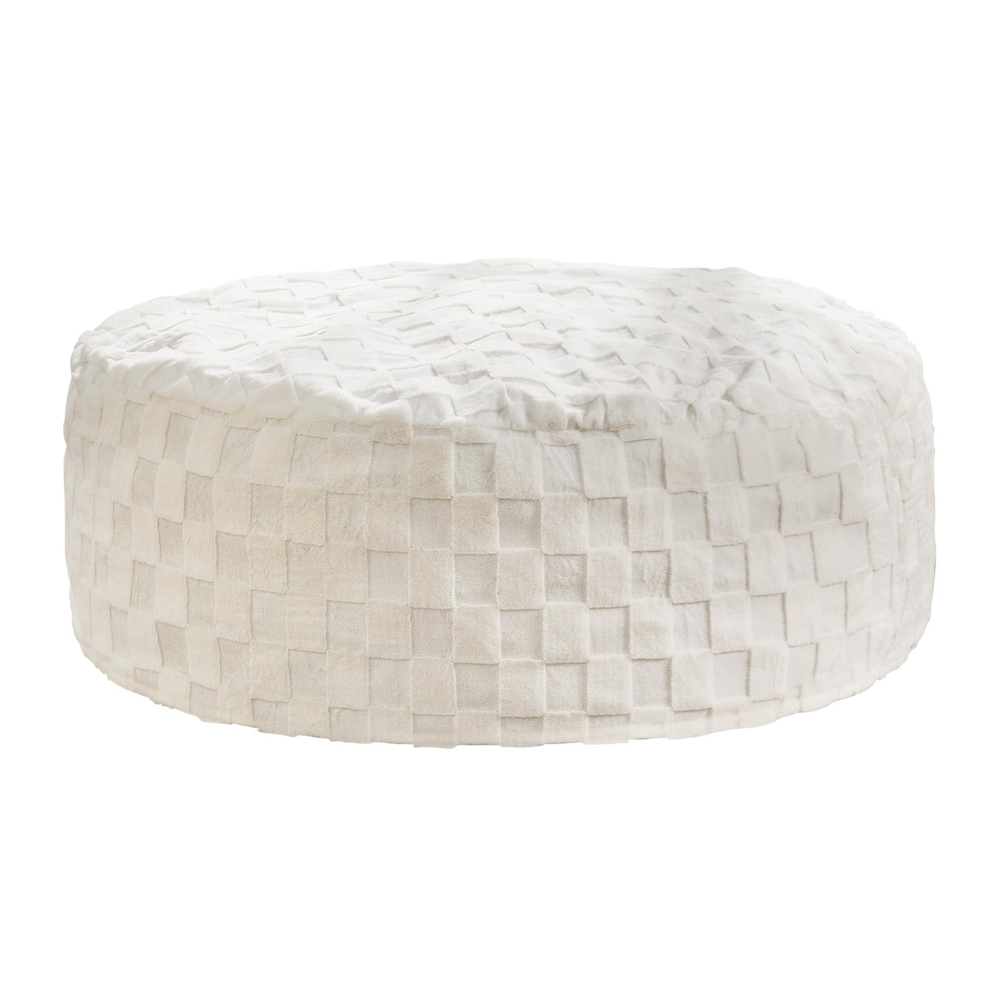 Hobestluk Bean Bag Chairs Beanbag Chair with Filler Adult Bean Bags with Fluffy Cover, Giant Bean Bag Chairs for Adults for Living Room, Bedroom (White, 5FT - 50” x 50” x 24”)