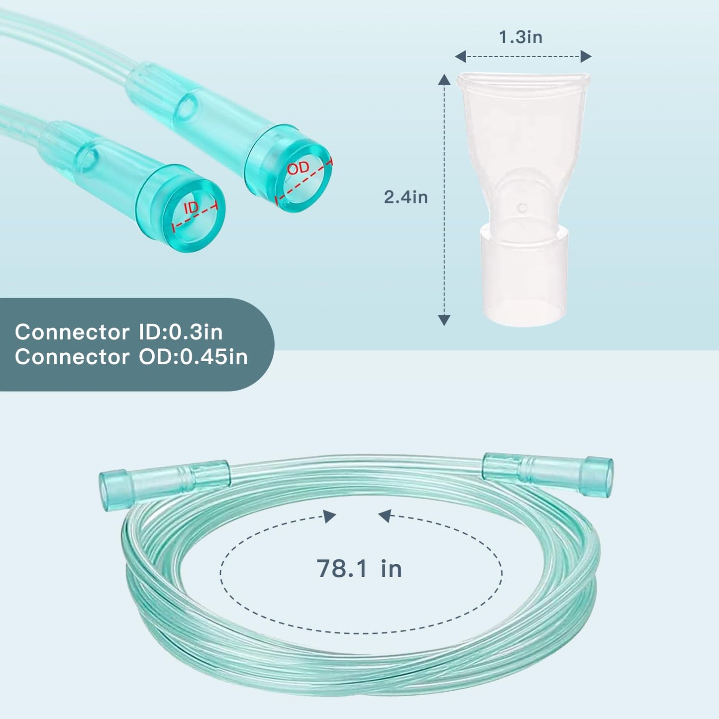 3 Packs Nebulizer Replacement Kit Nebulizer Tubes and Nozzles with Adjustable Telescopic Tubes for Adults and Children