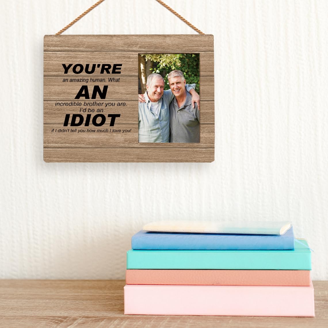 Yorhifa Brother Picture Photo Frame, Funny Brother Fathers Day Birthday Gifts for Christmas From Sister, You're An Amazing Human Photo Picture Frames 4x6