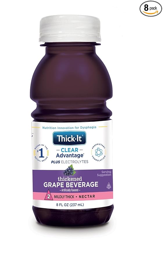 Thick-It Clear Advantage Mildy Thick Grape Drink Plus Electrolytes, Nectar Consistency, Swallowing Aid, Hydration on the G...