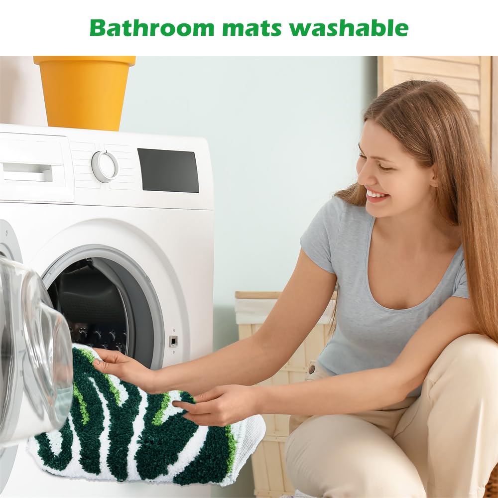 Baahrnom U Shaped Toilet Rug 24" x 20" Extra Soft Absorbent Microfiber Contoured Bathroom Rugs Non Slip Toilet Rugs for Bathroom U Shaped Washable Unique Aesthetic Toilet Bath Mat