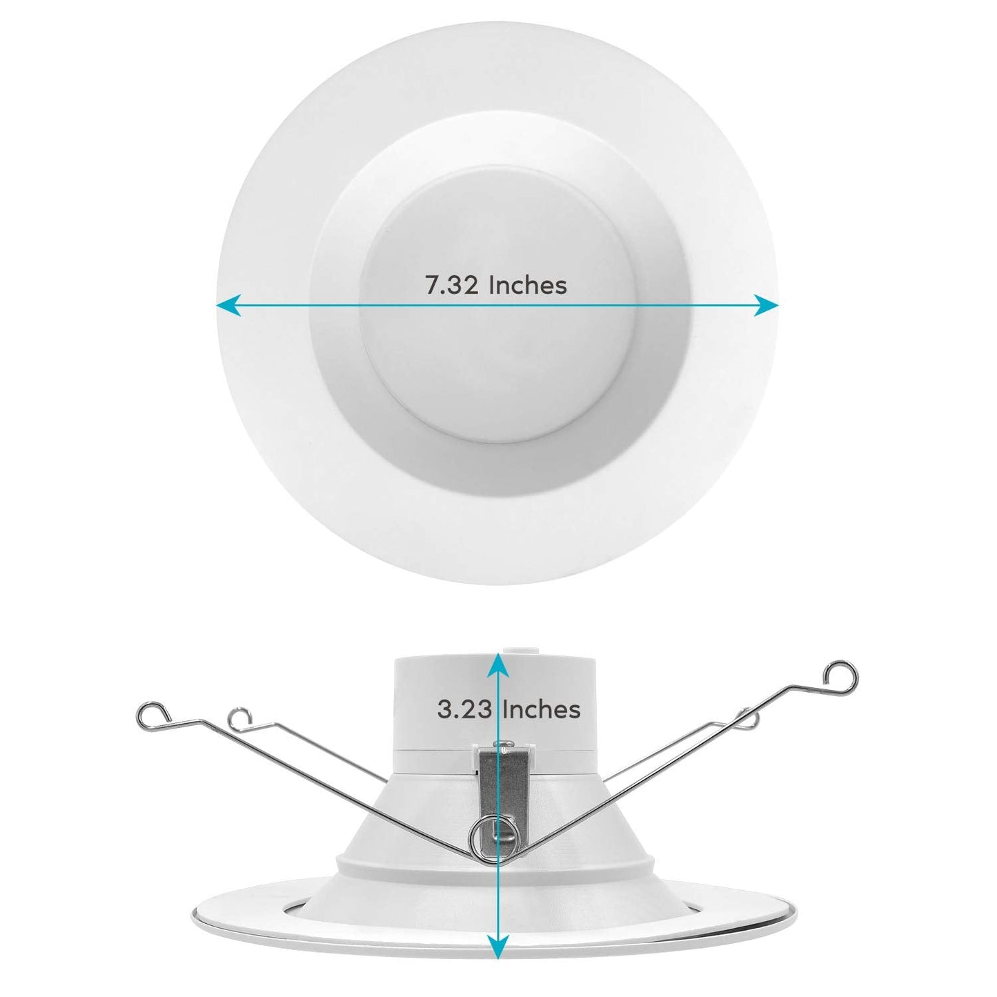 LUXRITE 5/6 Inch LED Recessed Retrofit Downlight, 14W=90W, CCT Color Selectable 2700K | 3000K | 3500K | 4000K | 5000K, Dimmable Can Light, 1100 Lumens, Wet Rated, Energy Star, Smooth Trim (4 Pack)