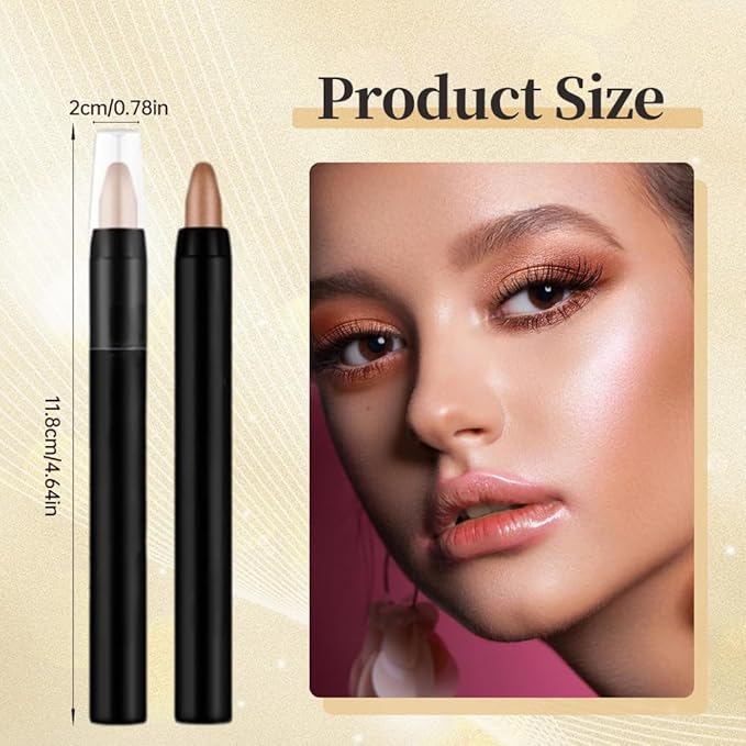 Eyeshadow Shimmer Stick, 16 Color Highlighter Eyeshadows Pencil Waterproof Glitter Eye Shadow Eyeliner Pen, Waterproof Eyeshadows Shimmer Stick Long Lasting Brightener Eyeshadow (11 Blue)